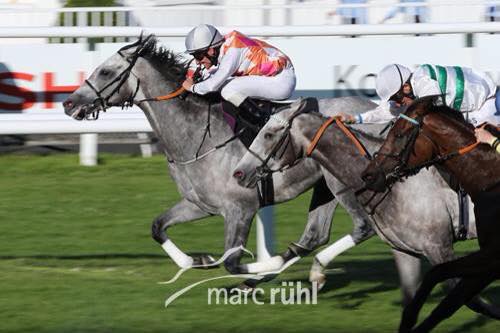 a great picture of Eye In The Sky winning the listed race Langer Hamburger.