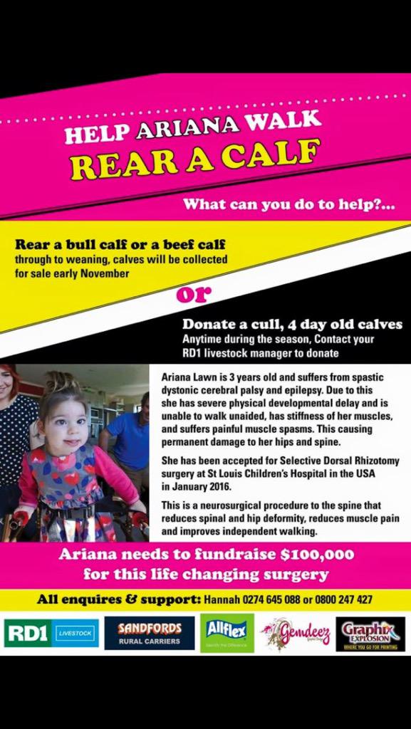 For details on how to rear a calf to help Ariana Lawn, see this flyer <a href="/SevenSharp/">Seven Sharp</a> #agchatnz