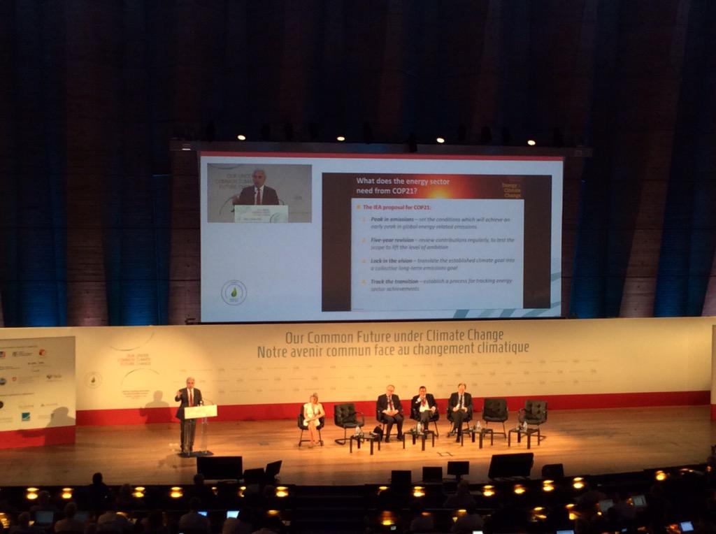 MadsStolberg's tweet photo. IEA wants policy makers to send the right signals to the energy sector at COP21 #CFCC15 #journey15 http://t.co/wNyEi8HRDZ
