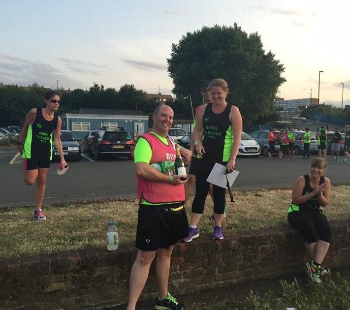 RebelRunnersuk's tweet photo. Here is Dan receiving his #RebelSpotted champagne prize last night after the run http://t.co/KhNLSkJSHT