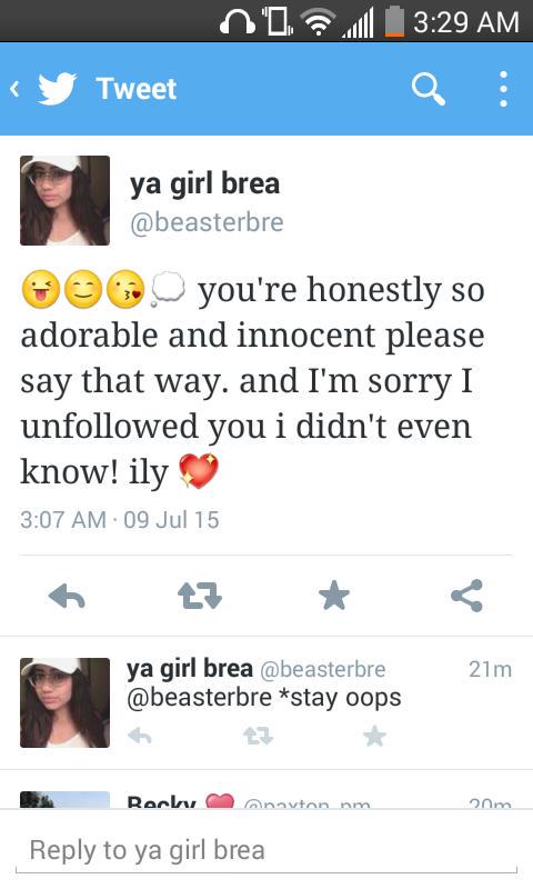 paxton_pm's tweet photo. see brea understands what happened earlier with rebbecas thotties but she still loves me!😉 @beasterbre http://t.co/O1vOKdrHPd