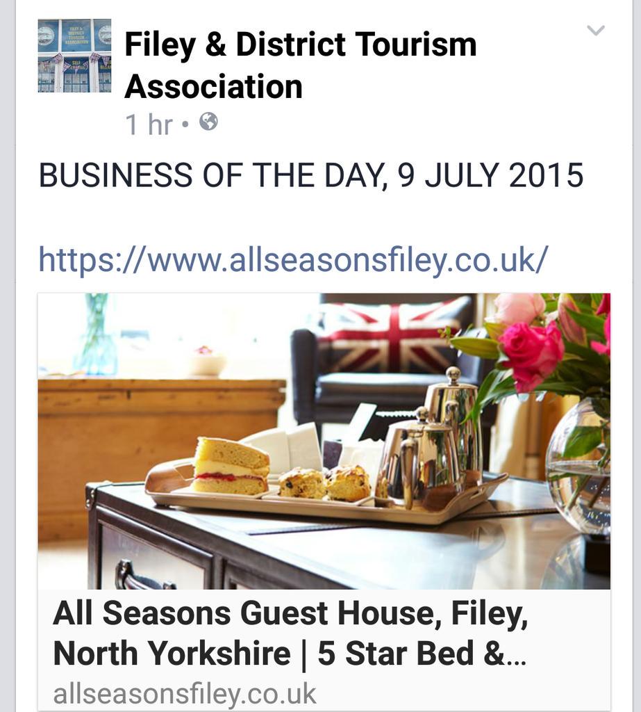 OfficialFiley's tweet image. Business of the day All Seasons Guest House Filey