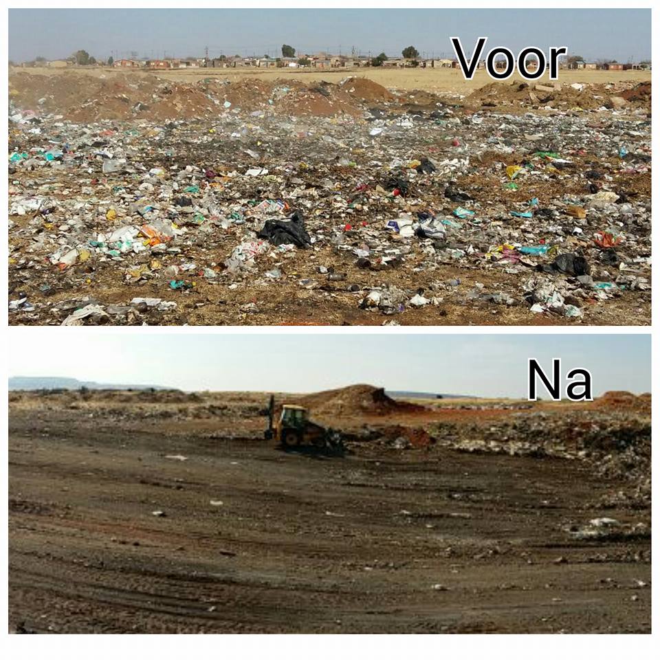 afriforum's tweet photo. Dis hoe dit lyk na AfriForum op 'n vullis terrein was. Voorbeeld van 'n gemeenskap wat self in spring #interns2015 http://t.co/EFxtDqXnmN