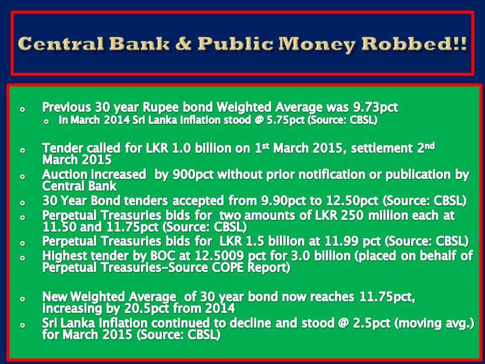 TrustYourTiming's tweet photo. Re-cap of @RW_UNP @RaviOneNation instigated&authorised robbery by @CBSL Mahendran& Aloysius #notMud #lka #GenElecSL http://t.co/nsesBn6Fg8