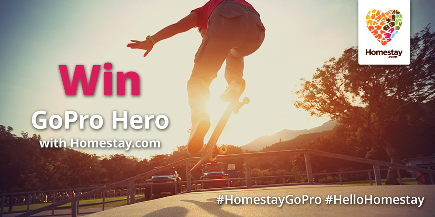 Homestaycom's tweet photo. Today is the last day of our #HomestayGoPro #giveaway! Follow us & RT this to win a #GoPro camera. Ends midnight GMT. http://t.co/Ynj6tALdMu