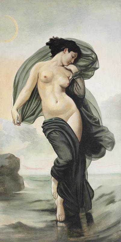PasqualeTotaro's tweet photo. Nell'immagine un affresco di Mariani che si ispira al dipinto "Evening Mood" di William A. Bouguereau #DonneInArte http://t.co/WWvRgpu8bZ