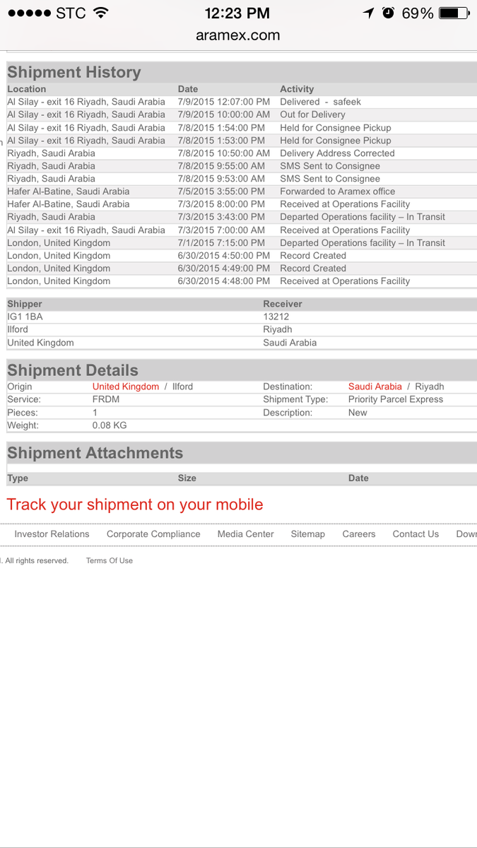 mla6ofee's tweet image. Worst courier ever…👎  
#aramex
#bad_service
@Aramex