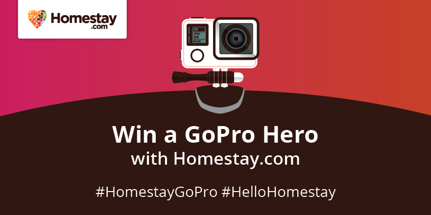 Homestaycom's tweet photo. Last chance to #win a #GoPro! Our #HomestayGoPro #giveaway ends at midnight GMT. Follow us & RT this to enter. http://t.co/IlLOMPVkeS