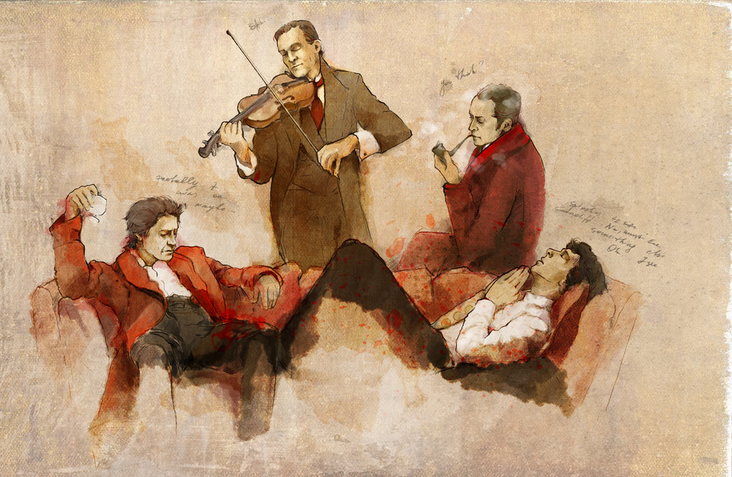 twtarte's tweet photo. In attesa della nuova serie #Sherlock. #illustration #painting @SherlockSH http://t.co/JAhxHTYqFo