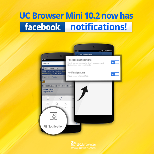 UCBrowser's tweet image. This is how you get Facebook notifications on #UCBrowserMini (bit.ly/UCAndroidMini). Tweet us what you think of it!