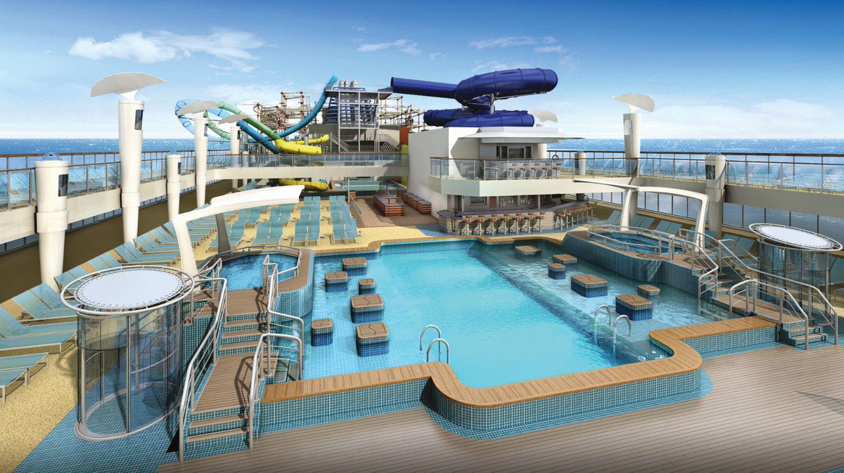 NCLFrancis's tweet photo. #NorwegianEscape's aqua park &amp; main pool - countdown is on! http://t.co/RVfd900z1j