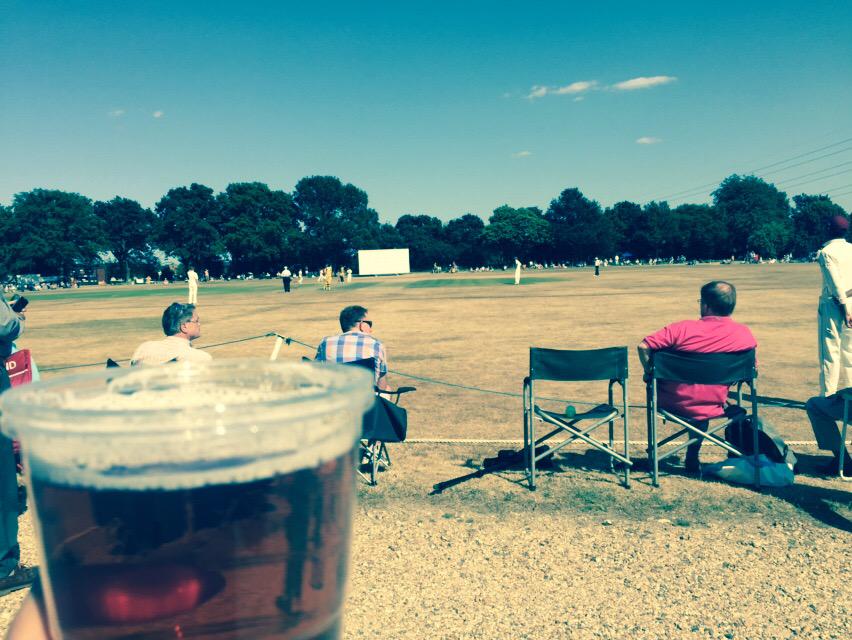 hartleywintney's tweet photo. Popped in to watch @LashingsWorldXI at @ECCLashings on the way home http://t.co/i0gv5Uc9wq