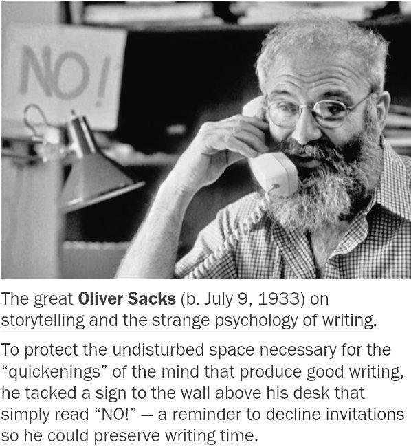 Happy birthday Oliver Sacks... today celebrating his 82nd and last birthday :\( 