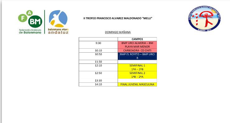 BmpUrciAlmeria's tweet photo. Calendario juvenil masculino  . II Torneo Fco. Álvarez Maldonado "Melli" @CDUrciAlmeria http://t.co/JLVNh4FETY http://t.co/iA9kcTNtq9
