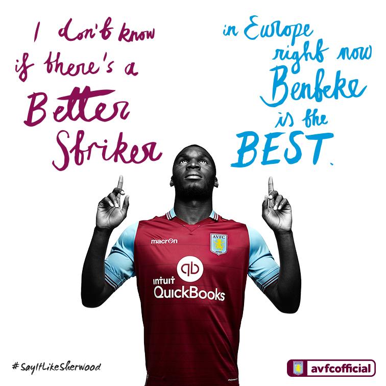 AVFCOfficial's tweet photo. KITTED OUT: @BentekeChris20 trials his goal pose. Pre-order: http://t.co/y1ihgUwsxR #AVFCKitLaunch #SayitLikeSherwood http://t.co/1REYdywA0S