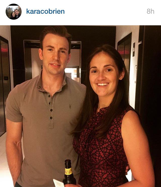 Chris Evans today with fans via instagram.