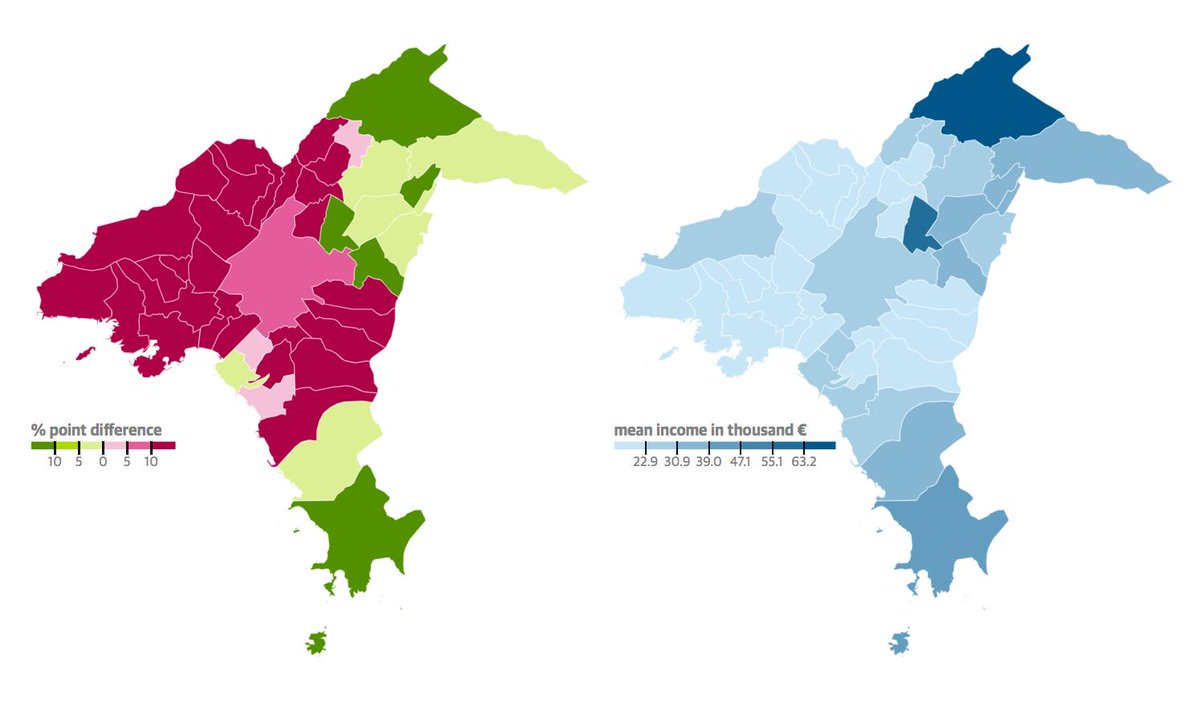 guardian's tweet image. This map shows how divided Athens was in the Greek referendum trib.al/h8eM6xZ