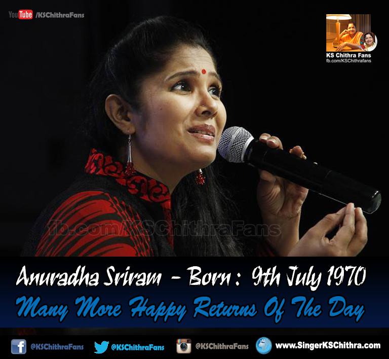 Singer Anuradha Sriram Celebrating on her 45th birthday today. Happy B\day   