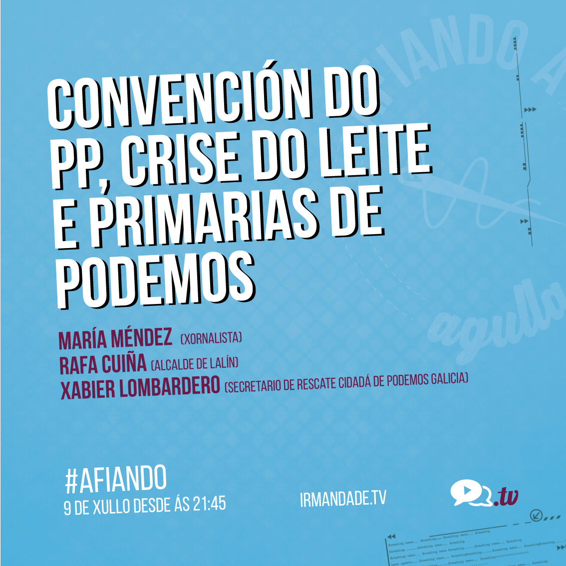 irmandadetv's tweet image. Hoxe estarán no #afiando o @Rafiklalin, @xabilombardero e María Méndez. Ás 21:45h, en irmandade.tv e Nós TV