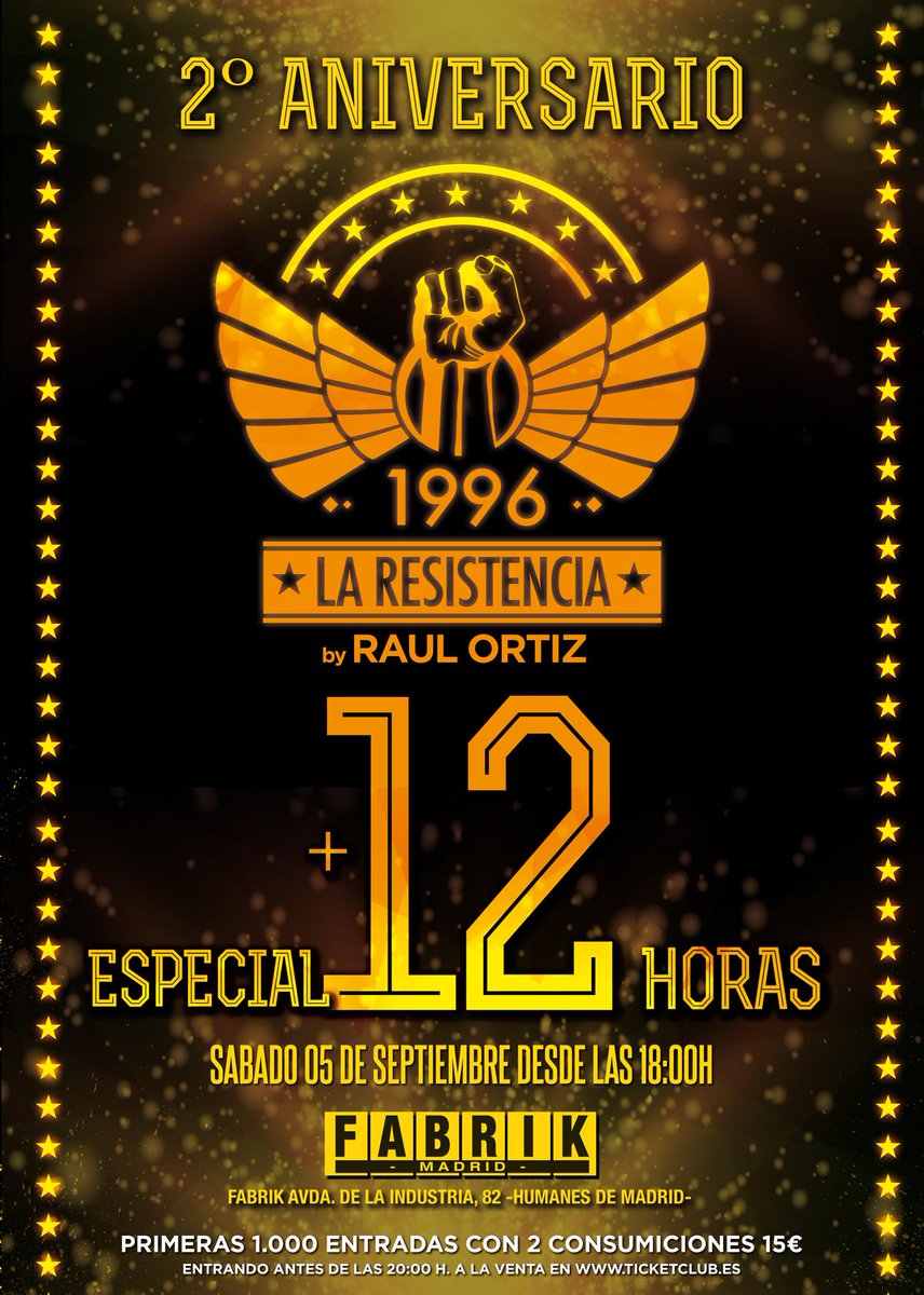 fabrikdiscoteca's tweet photo. El 05/09 celebramos el 2º Aniversario de La Resistencia by @djraulOrtiz​ con un especial de 12 horas !! RT arriba !! http://t.co/fvmO04eC3c