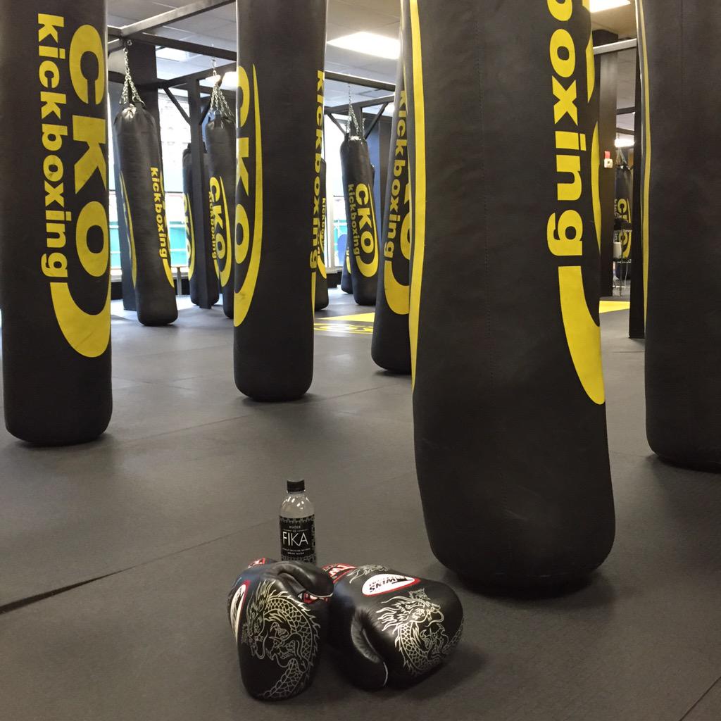 Kicking back with some #prework #kickboxing and of course, plenty of #fikanyc #fika water! Excellent start to today!