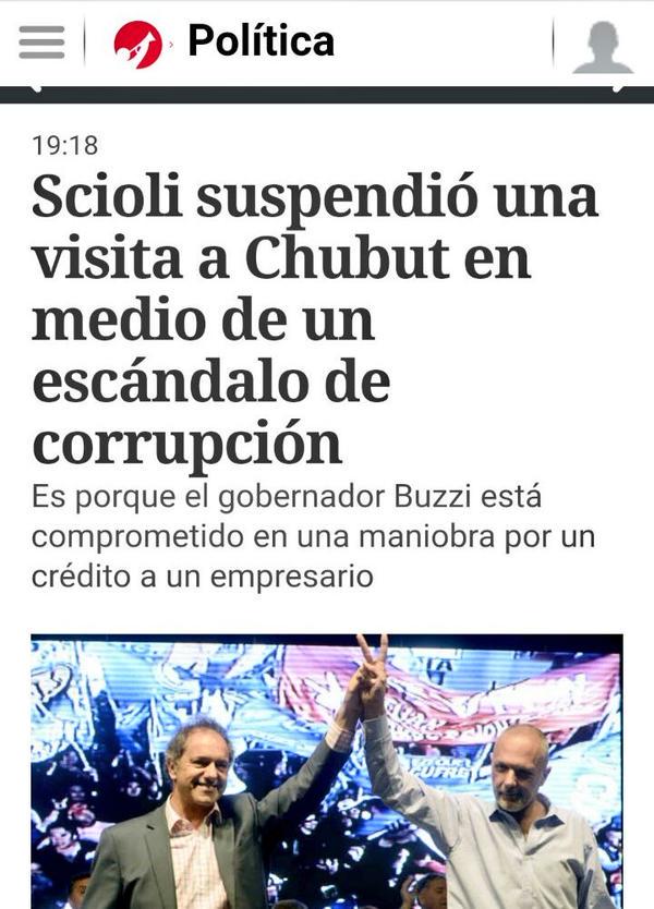 pablodasneves's tweet photo. @DanielScioli no viene a #Chubut por un escándalo de corrupción que involucra directamente a @MartinBuzzi http://t.co/XiGsMXY8wr