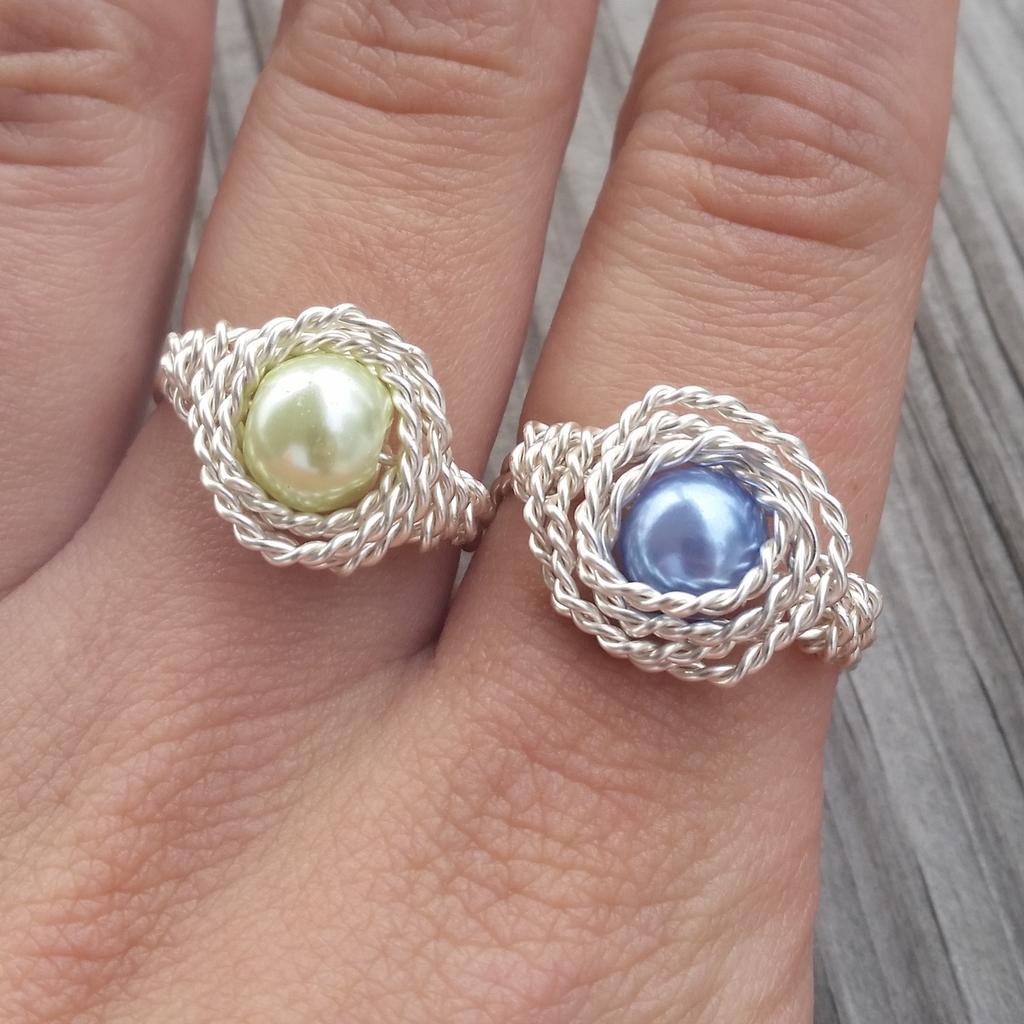 More rings! #handmadejewelry #etsy #elliadesigns #wirewrapping #smallbusiness #twisted #pearls #ooakrings #silver