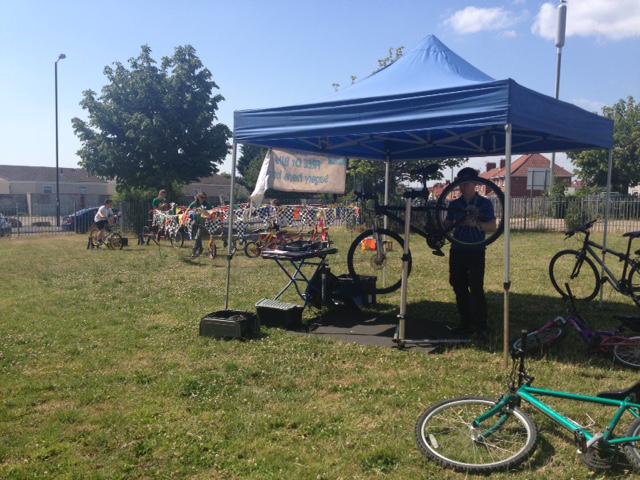 Come and see Dr Bike at the Inns Court Centre​ in the sunshine!  Here with APE's crazy bikes til 5pm!!!