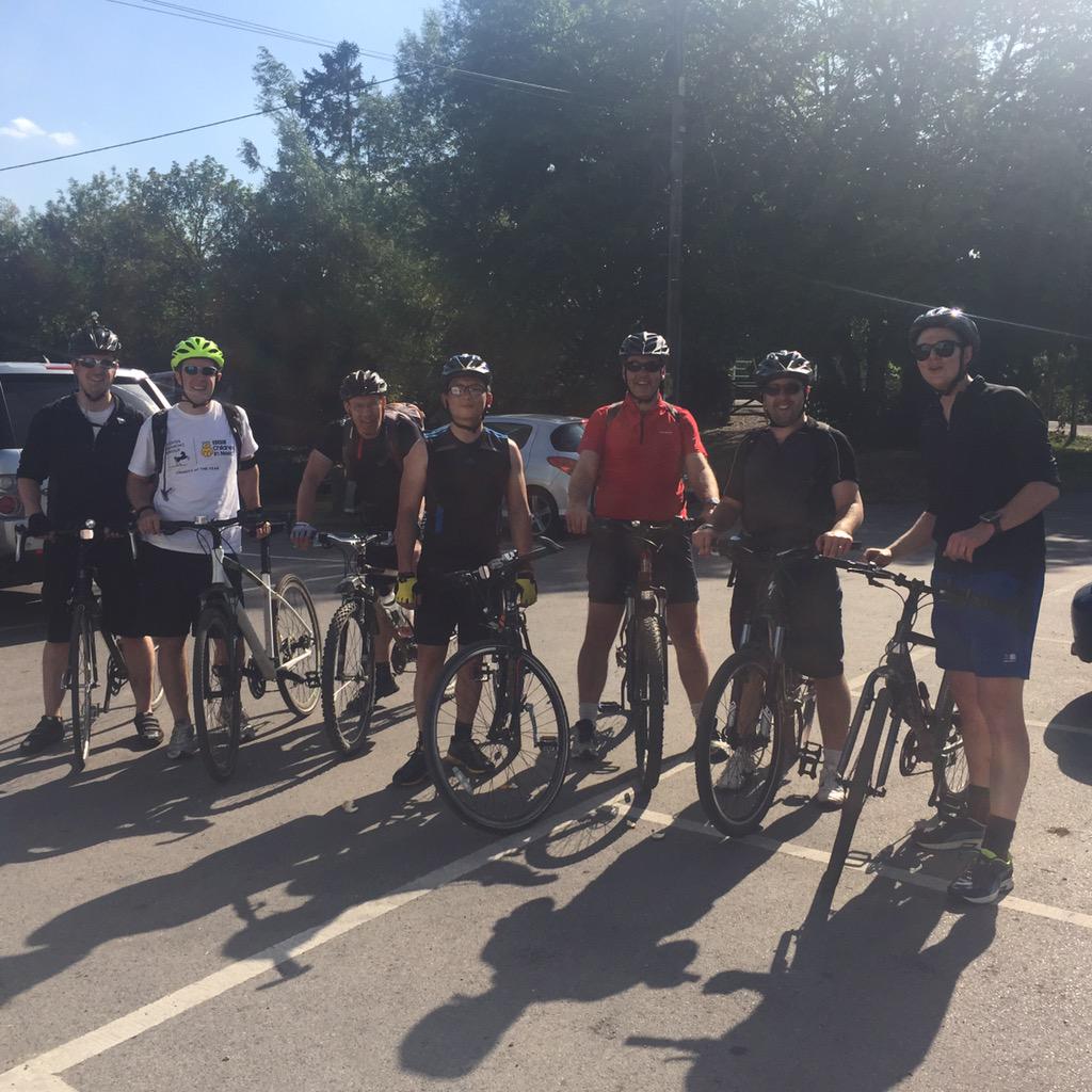 pudseybearit's tweet photo. Some of the guys finishing the last leg of cycling 🚴🏼 now for a 6 mile walk to the BBQ!!! 😀👍🏼 #bristolteam http://t.co/hKis7H7W4h