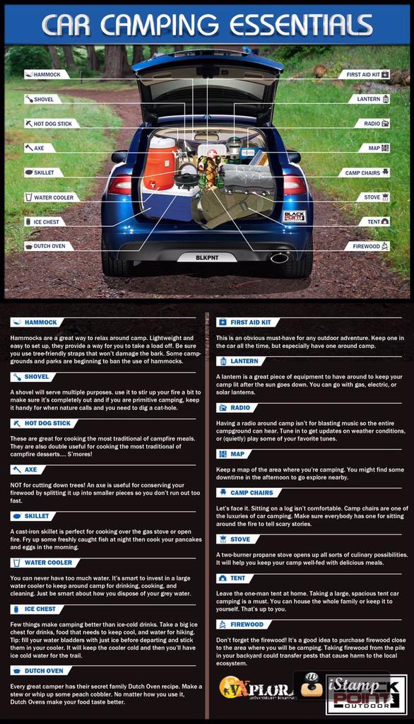 vXplor's tweet photo. Ever tried #carcamping? here's a quick checklist. #camping #vXplor http://t.co/Ar11PtoIKf