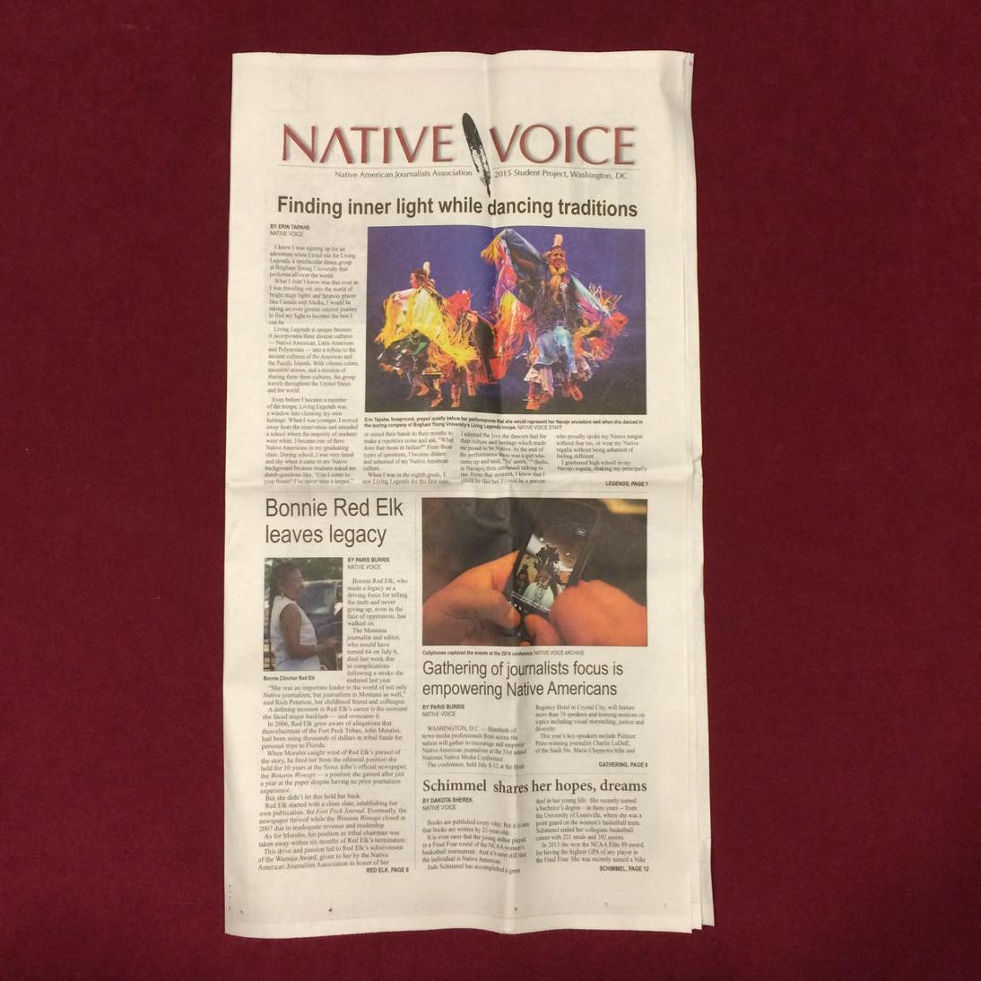 OUDeanHockett's tweet photo. OU Gaylord student, Ms. Paris Burris, has a front page article in NAJA's "Native Voice" newspaper. #gogaylord #naja31 http://t.co/8h6D3HFAxD