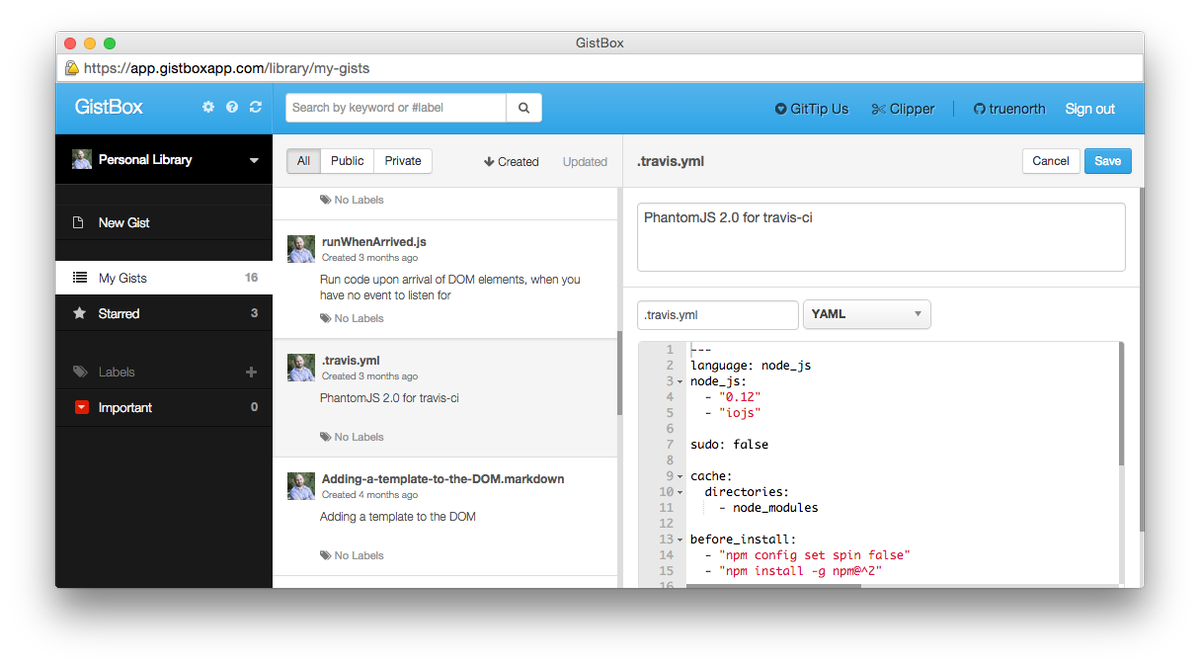 michaellnorth's tweet photo. A cool new chrome extension: GistBox https://t.co/dQu04nXnJ5 Looks like ace editor strikes again! #gistbox #github http://t.co/RMlYwXzc2P