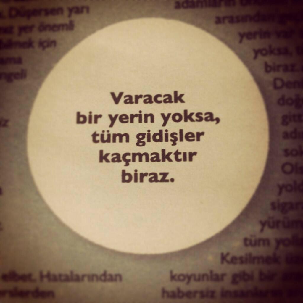 yeninesiltv's tweet photo. "Varacak bir yerin yoksa, tüm gidişler kaçmaktır biraz." (Burak Aksak) http://t.co/VicFPzIlH6