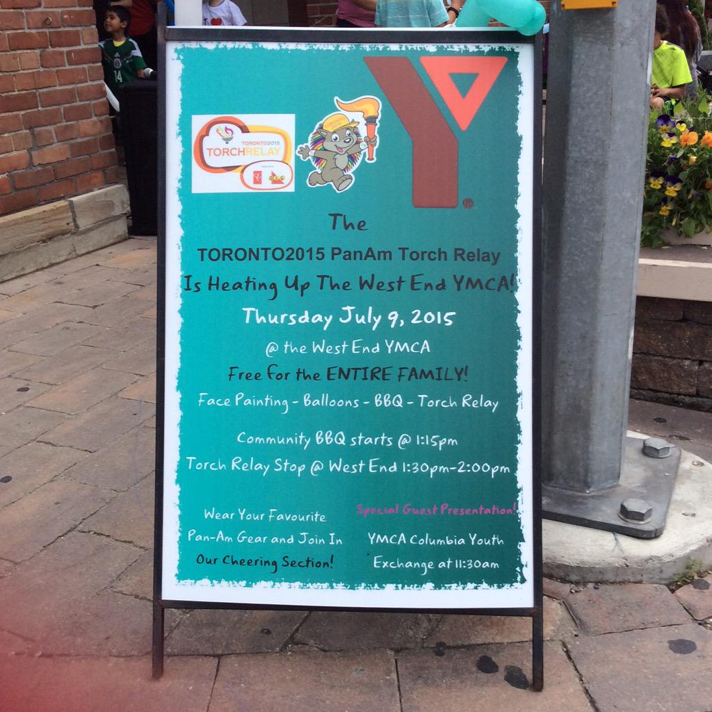 Live from the West End YMCA: #PanAm Games Commnity BBQ! Join us for food, fun and the Pan Am Torch Relay! #TO2015