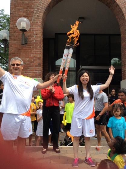 From one runner to another--the torch relay continues! #TO2015