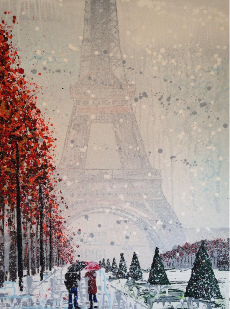 SimoneCrossland's tweet image. 'Paris , 2 Umbrellas'  acrylic painting, 30 x 40 inches. #artist #ParisFrance please RT thank you 💋