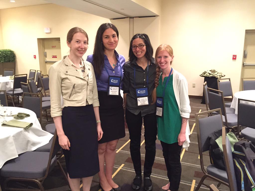 RachelOrritt's tweet photo. Lovely to meet some Twitter active delegates at #isaz2015 @mikel_maria @WholeDogAcademy @mollycrossman http://t.co/73RbRPt0fd