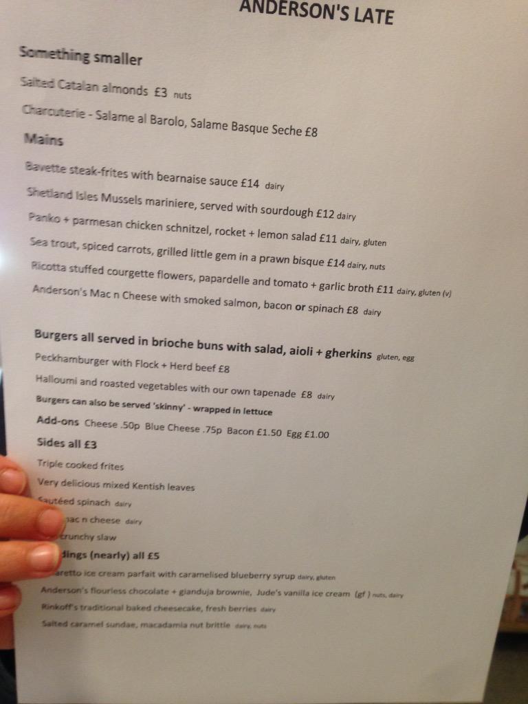 This week's menu (and Maria's tiny fingers)