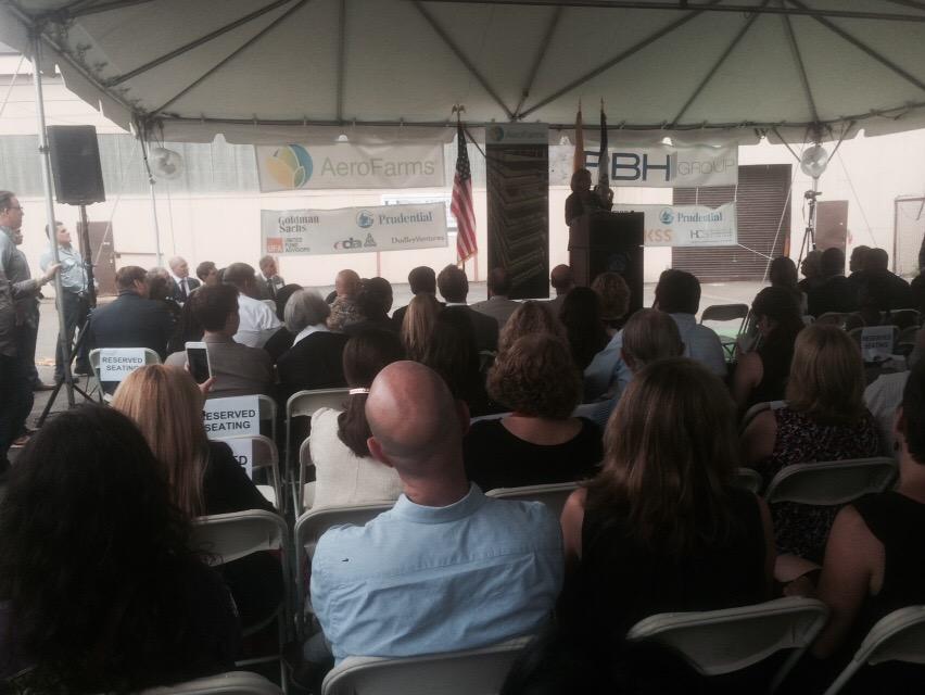 AeroFarms's tweet photo. NJ Acting Governor Kim Guadagno --"we are keeping me the garden in Garden State" #AeroFarmsGroundbreaking http://t.co/ma4xfWz6f5