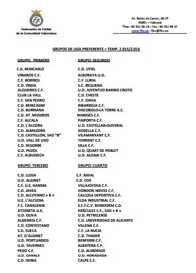 Así será el Grupo IV, en Regional Preferente, del que forma parte el filial del Hércules CF. #hcfb1516