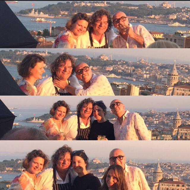 Andrea Petrini, Alexandra Swenden and Fulvio Pierangelini together, chilling at Mikla's terrace! <a href="/THEGELINAZ/">@GELINAZ</a>