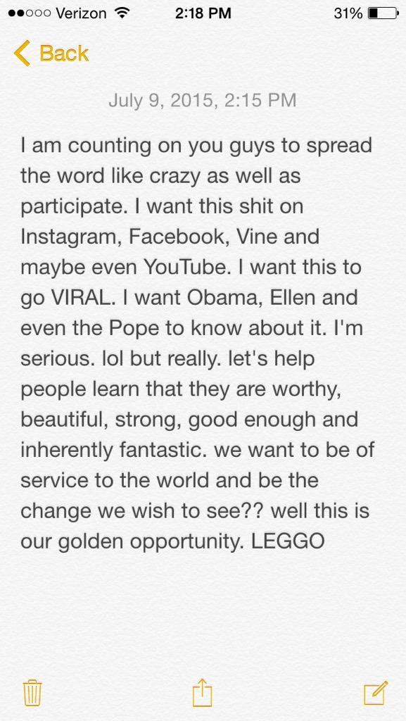 recoveryspirit's tweet photo. INFO ON THE #SelfLoveChallenge
It's starting TOMORROW GUYS 
RETWEET THIS 💗💜💙 http://t.co/rFmIlGyrKG