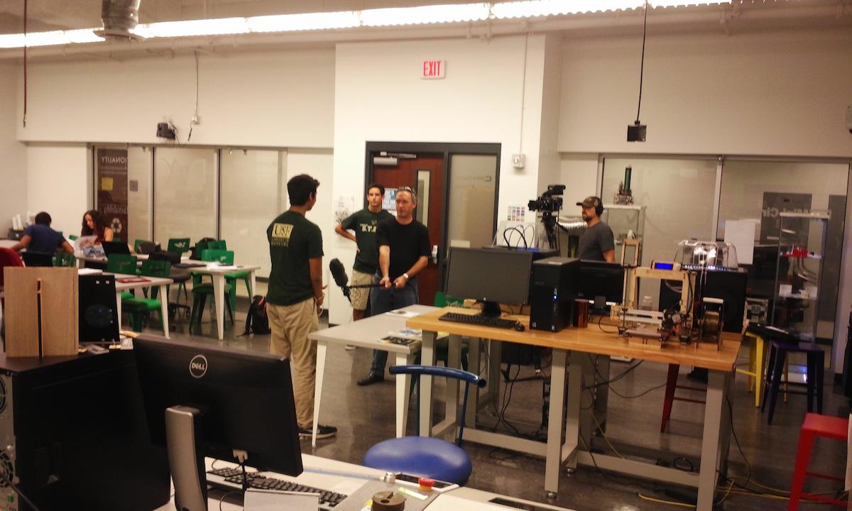 Mark Schreiner <a href="/wusfschreiner/">Mark Schreiner</a> interviewing STEM for Scholars students for an upcoming @WUSF University Beat TV piece.