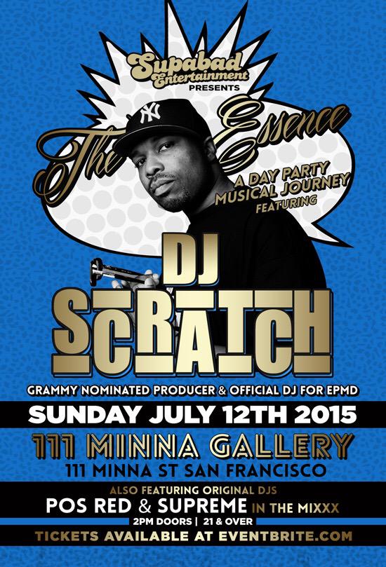 theessenceparty's tweet photo. The Essence #dayparty this Sunday ft @djscratch in the mix. Advance Tix at http://t.co/gdzLPiaanq #hiphop #BayArea http://t.co/lSQMh8UwyF