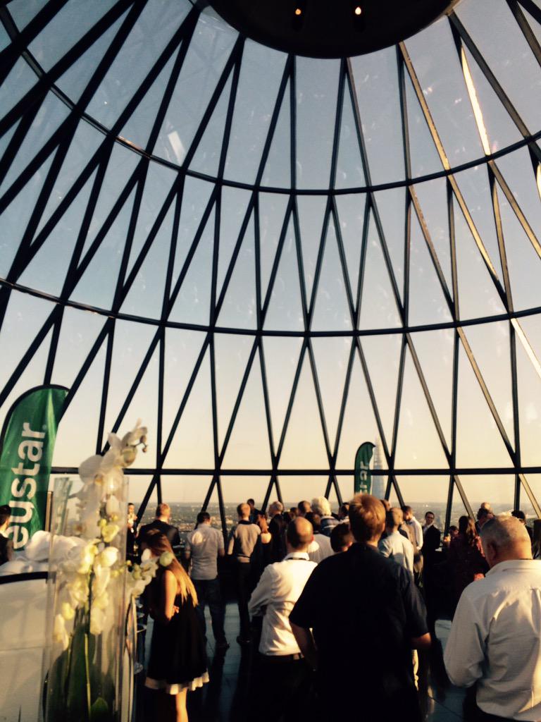 Natasha_Stacey's tweet photo. #tubestrike can't stop us! Beautiful evening for the lovely @Neustar lot tonight the #Gherkin @ConcertoGroup http://t.co/Eg7wlIoVkR