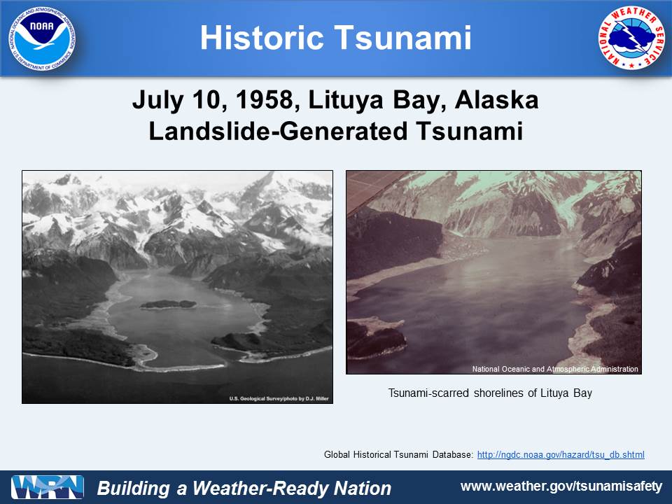 On 7 10 58 A Landslide In Lituya Bay AK Resulted In The Largest