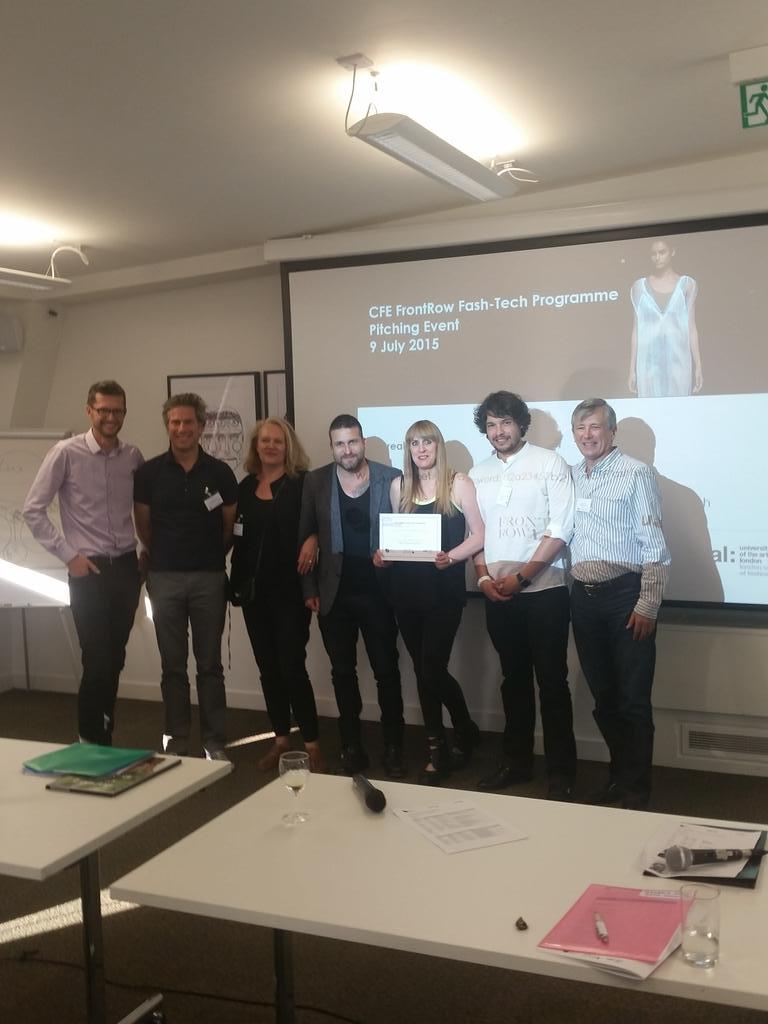 rhughesjones's tweet photo. Brilliant, very very pleased. GO XO! @CFE_London @CFEFrontRow #CFEFashTech Winners!! http://t.co/5koRK1A0nB