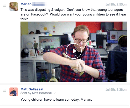 MattBellassai's tweet photo. making friends with the old ladies in my FB page inbox http://t.co/vIAl8hbL7n