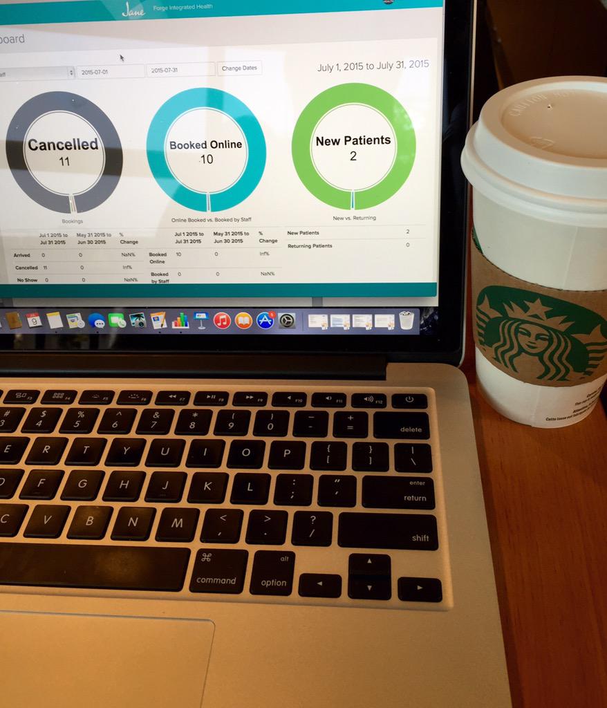Loving this software from <a href="/JaneRunsClinics/">jane.app</a> First (two) of many Forge clients booked! T minus 5 days before we launch
