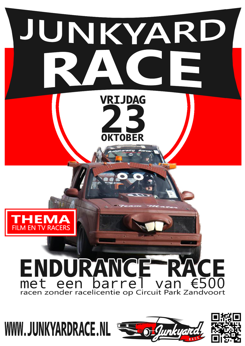 De Flyer voor het evenement staat online! junkyardrace.nl/Downloads/JYR%…  #junkyardrace #circuit  #Zandvoort